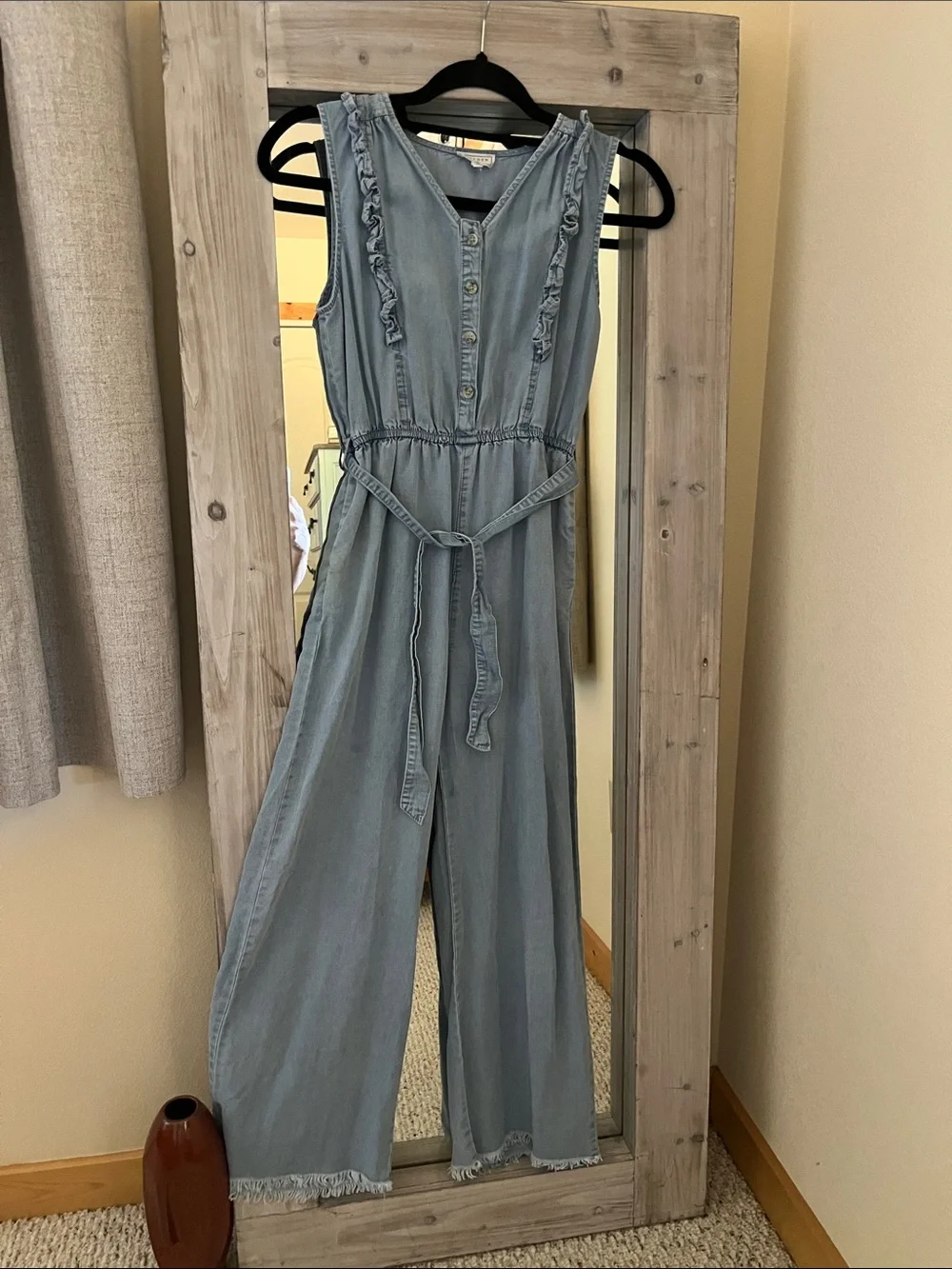 Hayden Light Blue Sleeveless girls long pants jumper